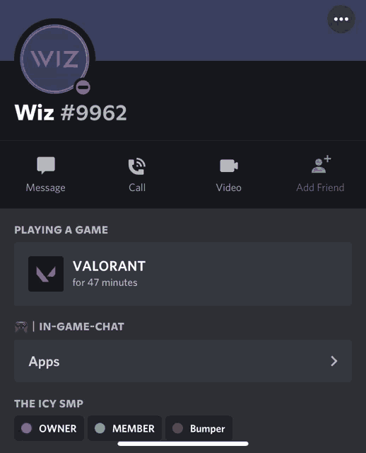 a screenshot of a wizard # 9962 account