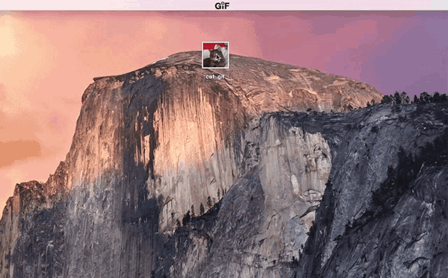 a mountain with a gif icon on the top