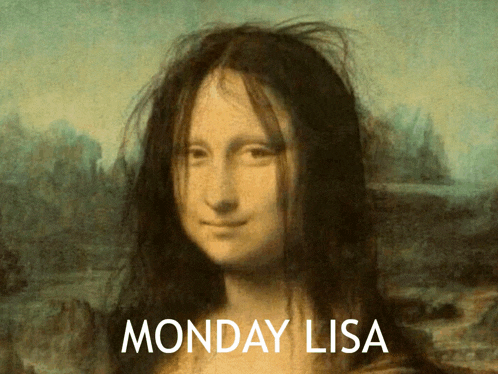 a painting of a woman with monday lisa written on the bottom