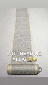 a picture of a roll of paint with the words `` not reading allat '' written on it .