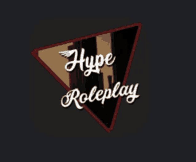 a logo for hype roleplay with a red triangle