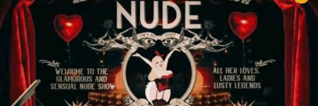 a poster for a show called nude welcomes viewers to a glamorous and sensual nude show