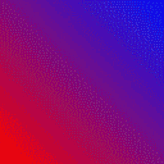 a red and blue gradient background with dots on it