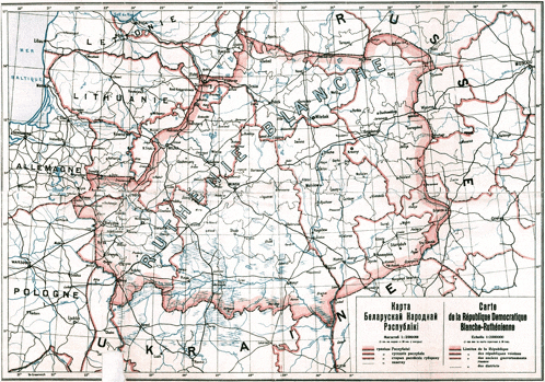 a black and white map with the word blanche written in red