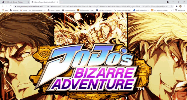 a jojo 's bizarre adventure game is being played on a computer screen