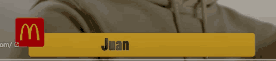 a mcdonald 's logo with the name juan written on it