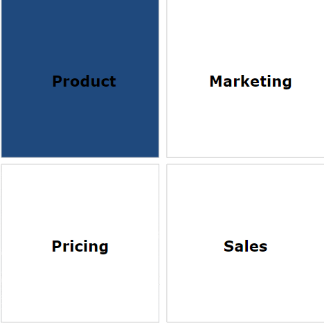 a blue square with the word product in it