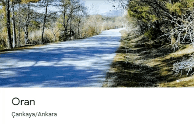 a road with trees on both sides and the word oran on the bottom