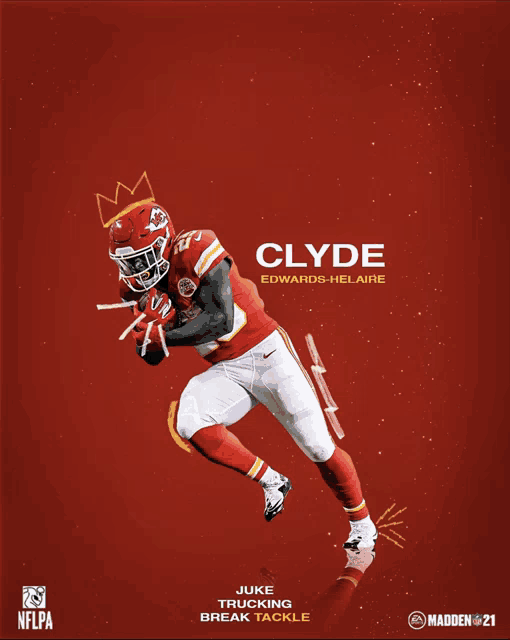 a poster of a football player with the name clyde