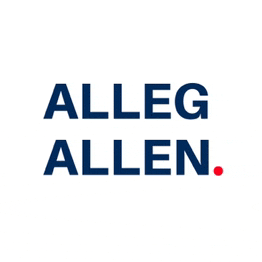 a logo for alleg allen is shown on a white background