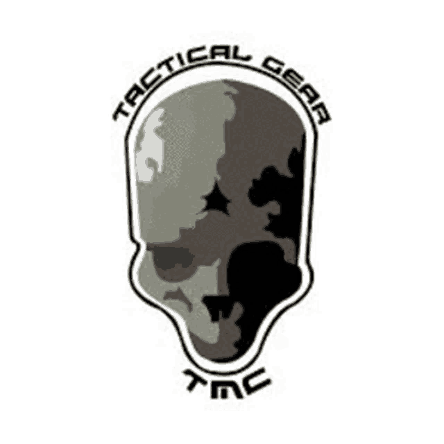 a logo for tactical gear with a skull in the center .