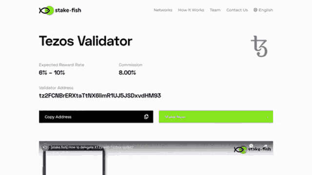 a screenshot of a website that says tezos validator on it