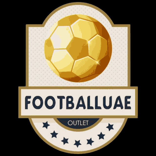 a logo for footballuae outlet with a soccer ball on it