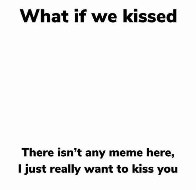 there isn 't any meme here , i just really want to kiss you