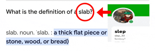 a question about what is the definition of a slab is being asked