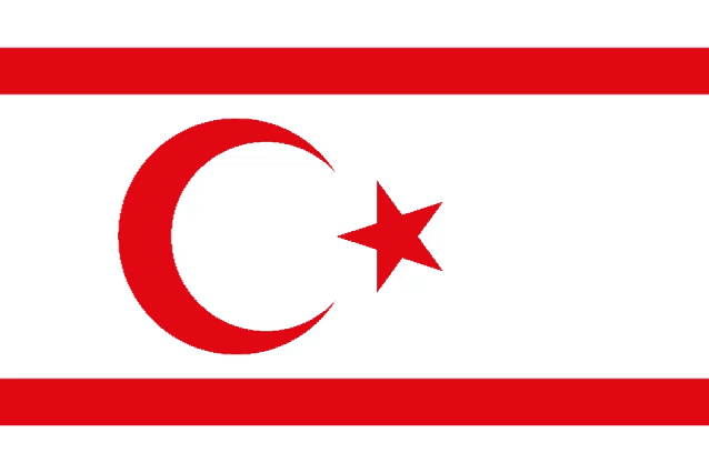 a red crescent moon with a red star on a white background