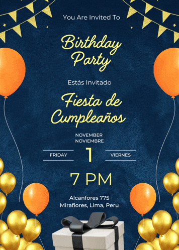 an invitation for a birthday party takes place on friday november 1