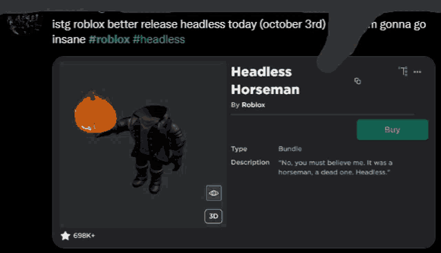 a picture of a headless horseman with a pumpkin on its head