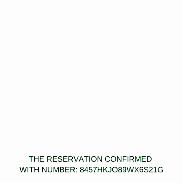 a green check mark that says the reservation confirmed