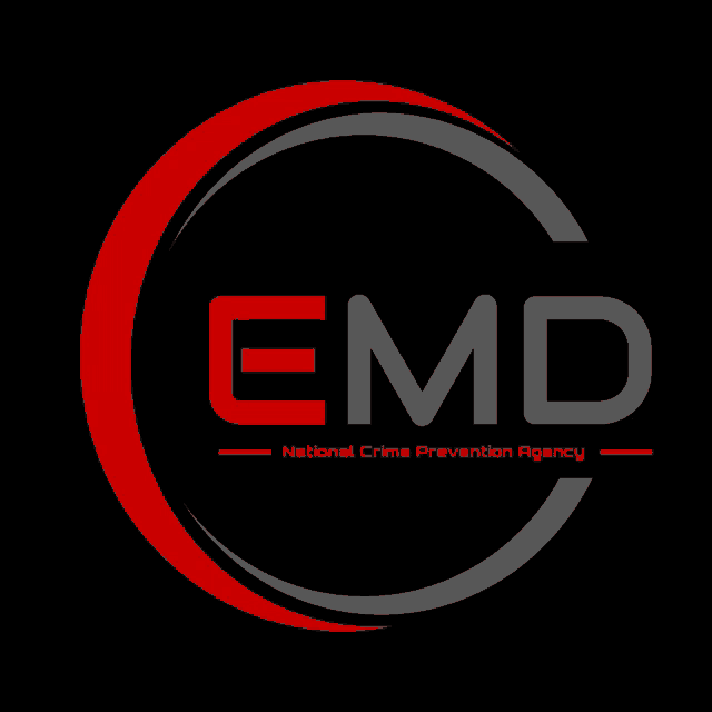 emd national crime prevention agency logo on a black background