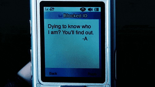 a cell phone with a blocked id message on the screen