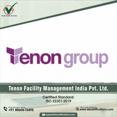 a poster for tenon facility management india pvt ltd