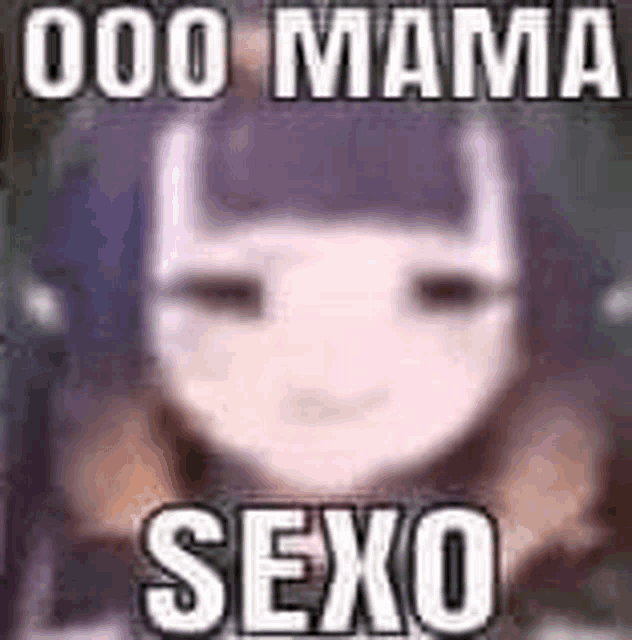 a blurred image of a girl with purple hair and the words `` 000 mama sexo '' .