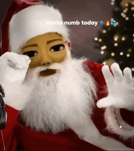 a picture of santa with the words santa numb today on the bottom