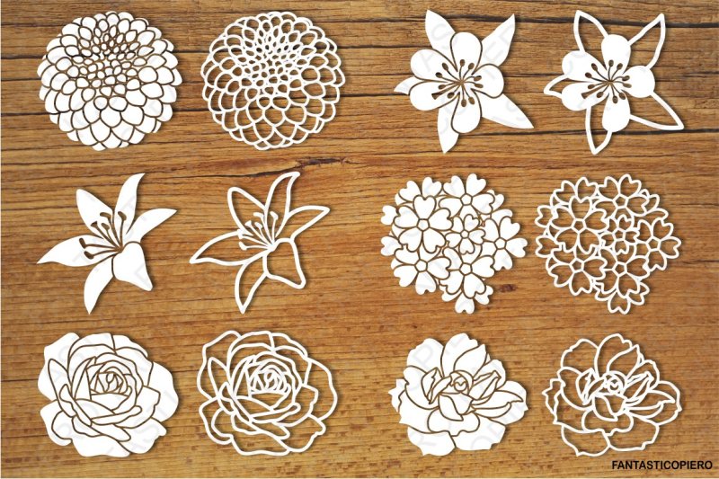 Flowers set 3 SVG files for Silhouette Cameo and Cricut. By ...