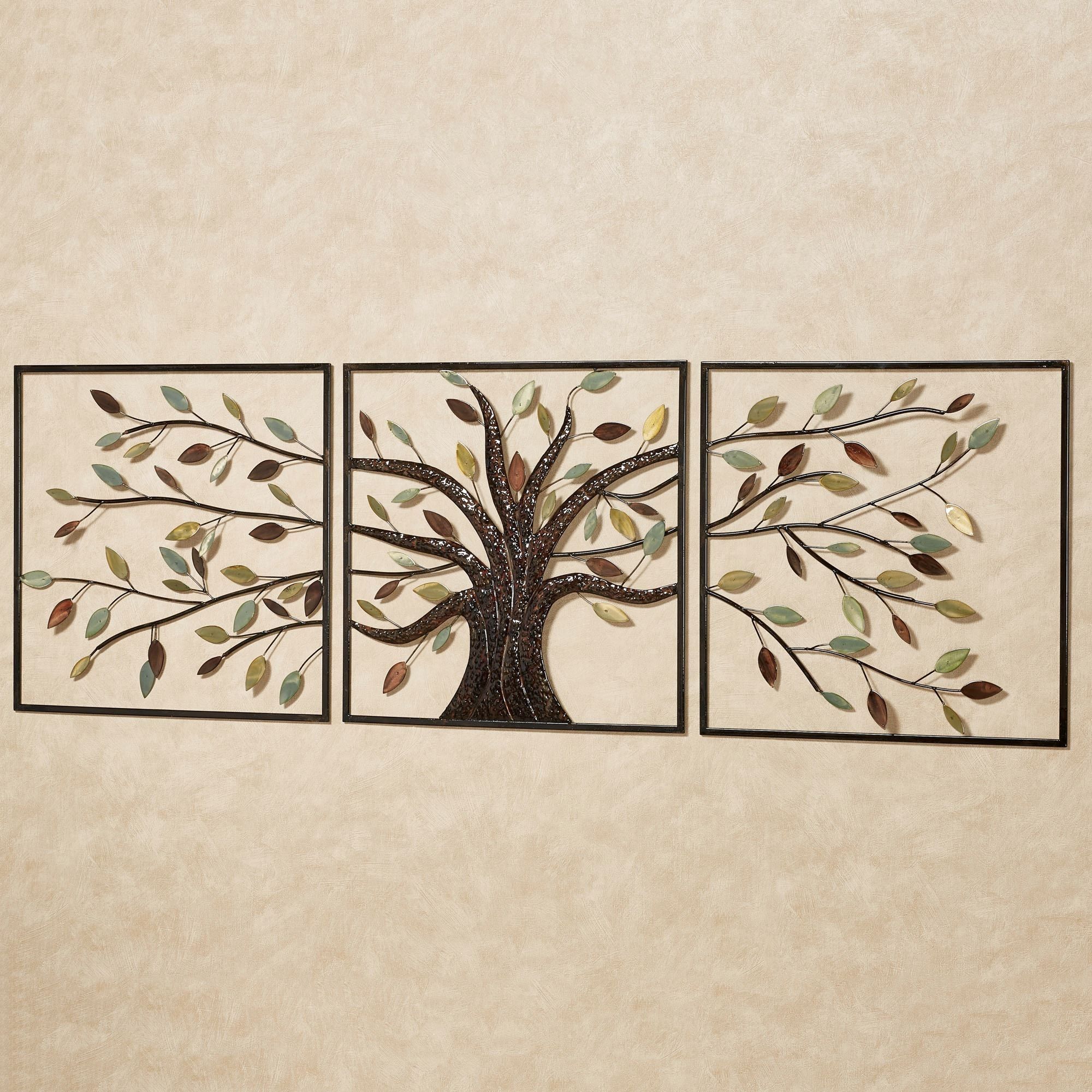 Ever Changing Brown Tree Metal Wall Art Set, Tin Wall Art – Swinki Intended For Tin Wall Art (View 12 of 20)