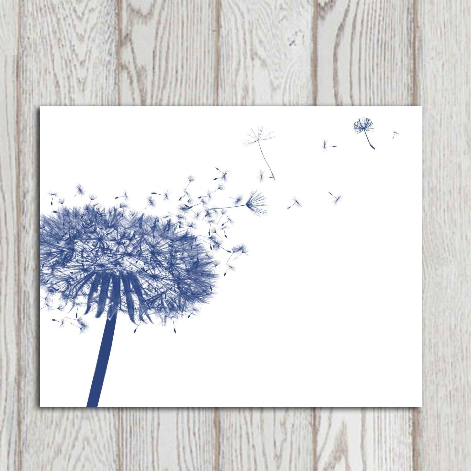 Nice Design Navy Blue Wall Art Best Of Dandelion Decor Print Home Intended For Navy Blue Wall Art (View 13 of 20)