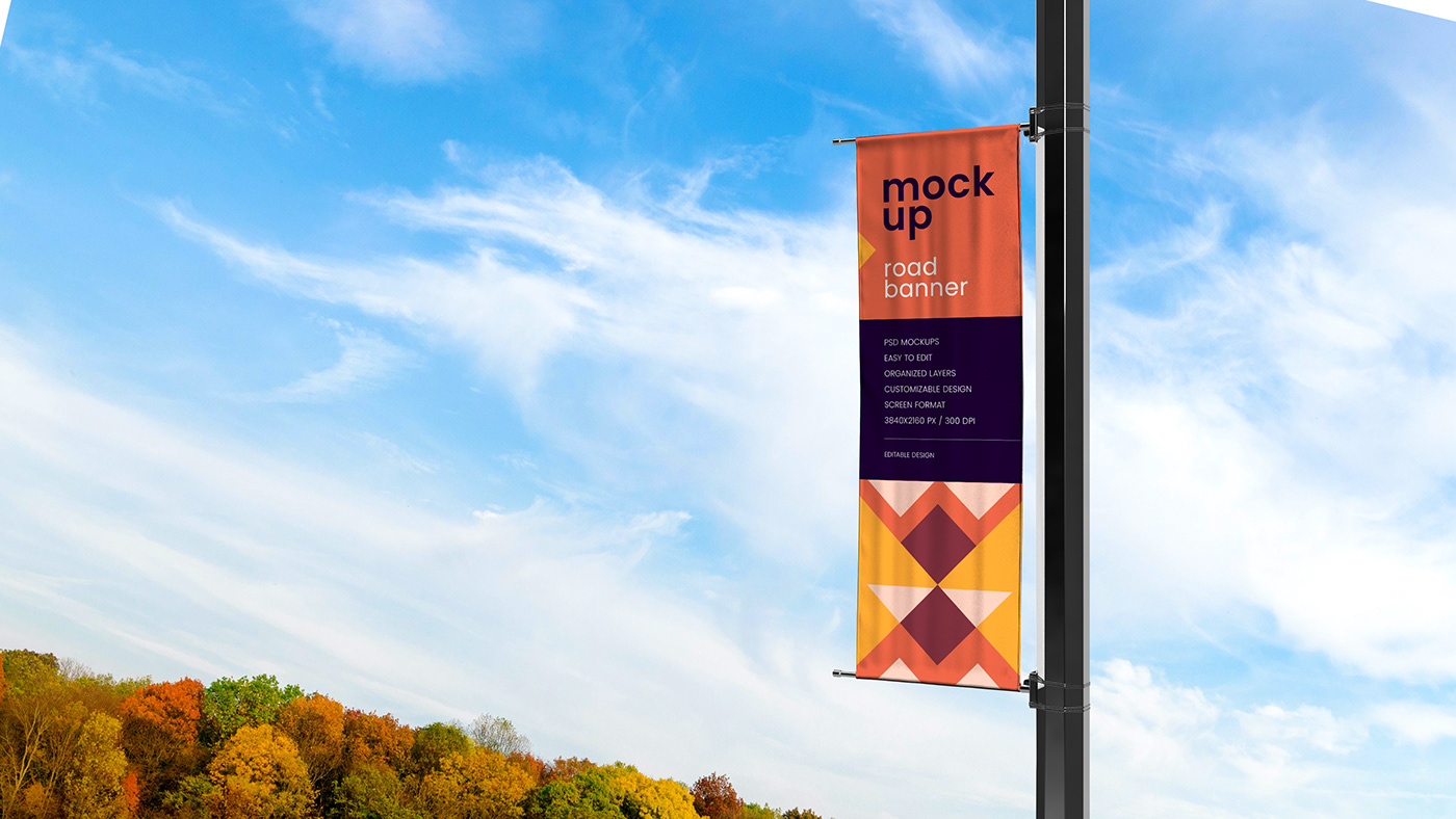 advertisement banner billboard free lightbox Mockup poster Street template road