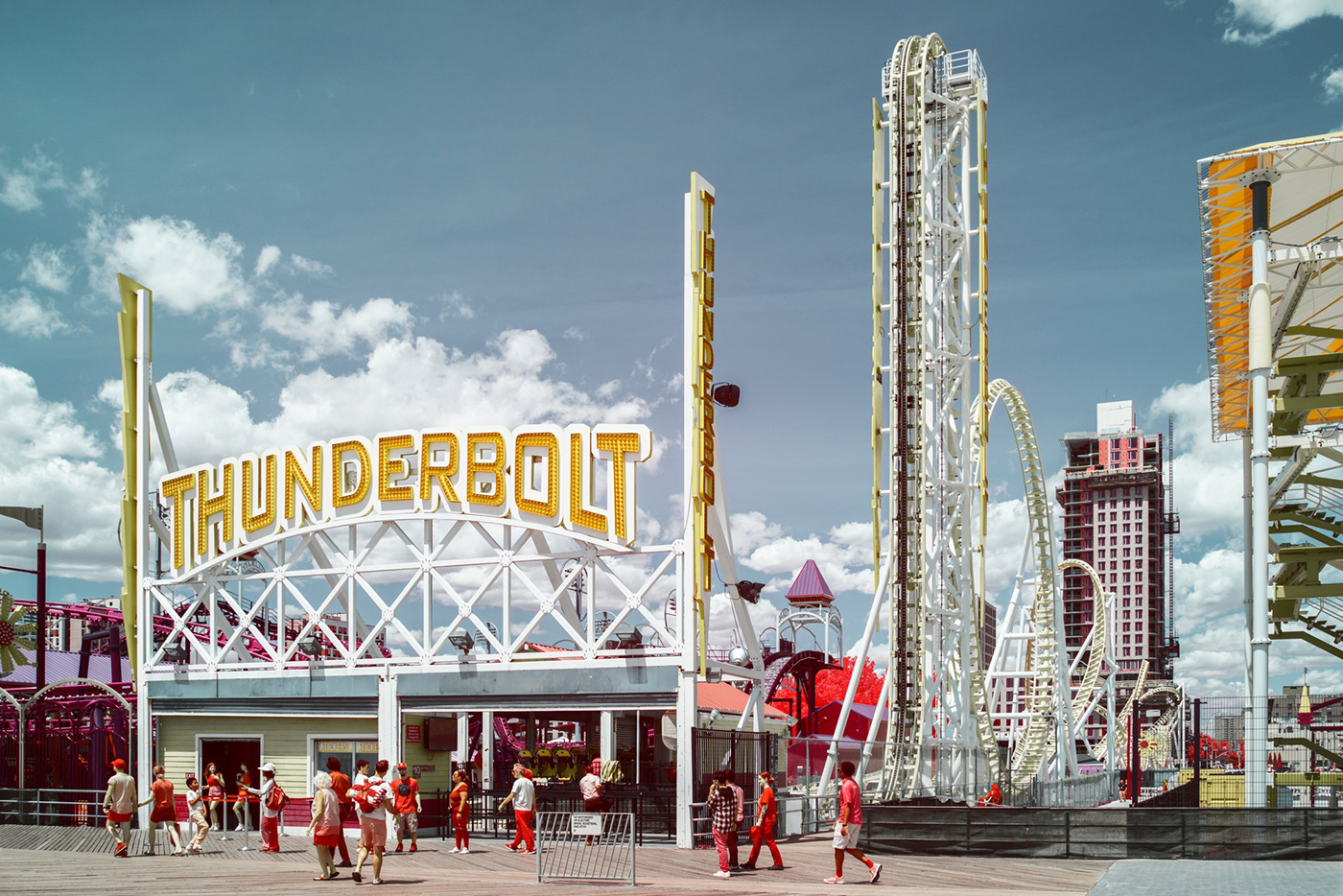 New York street photography beach amusment park Aerochrome infrared infrared photography united states america coney island