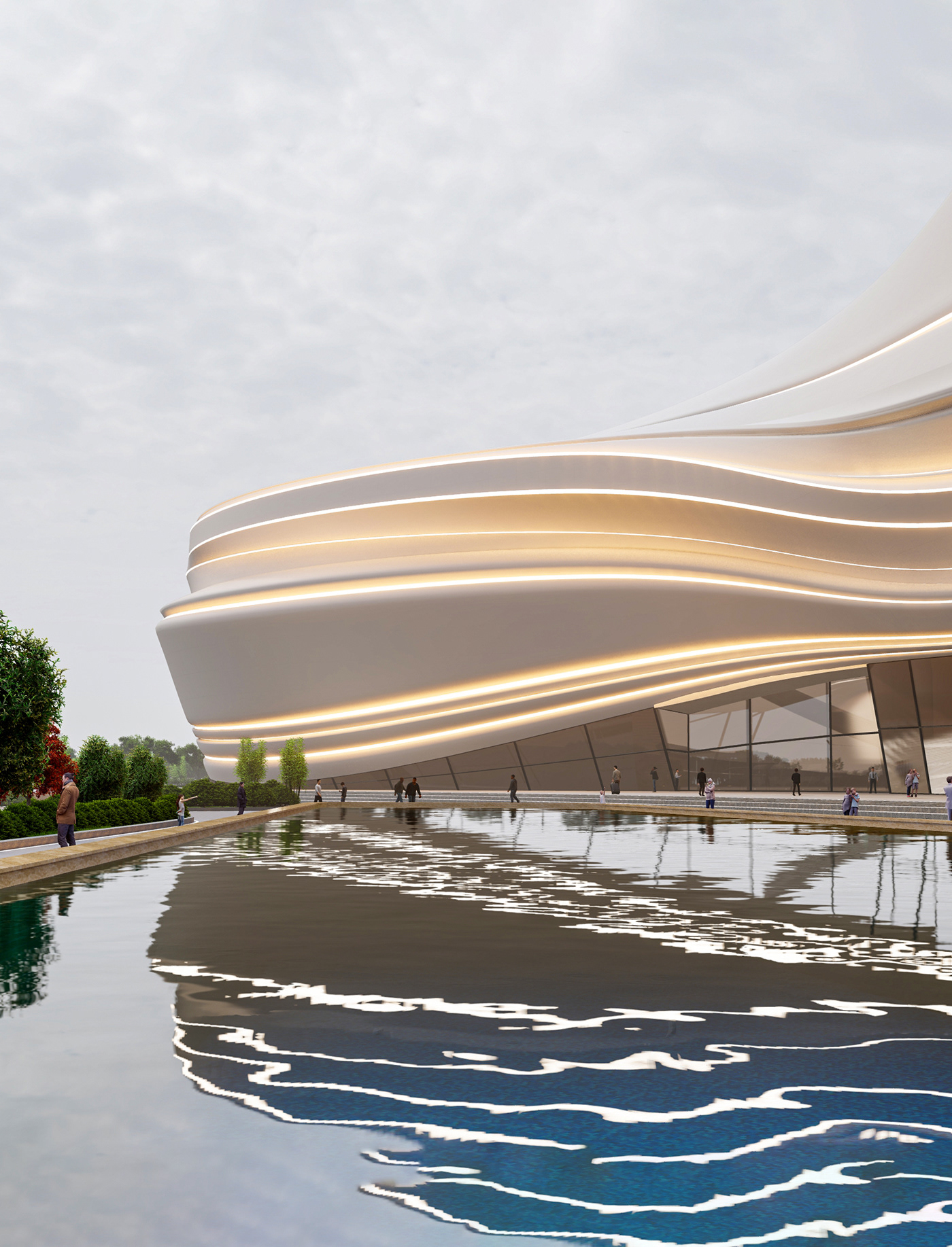 graduation project architecture visualization Fluid Architecture parametric swimming pool graduation award identity aquatic center