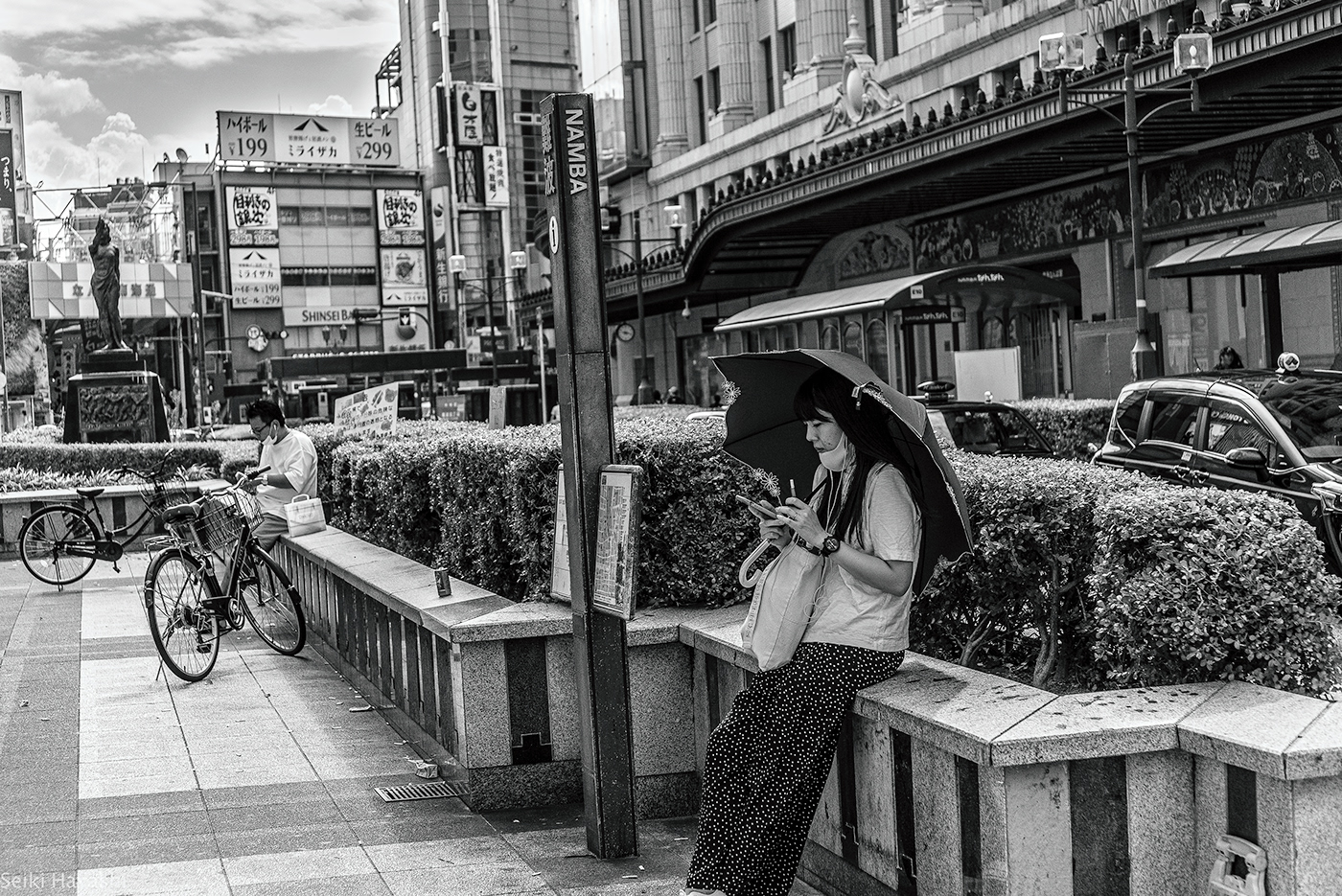 black and white city japan monochrome osaka Street streetphoto