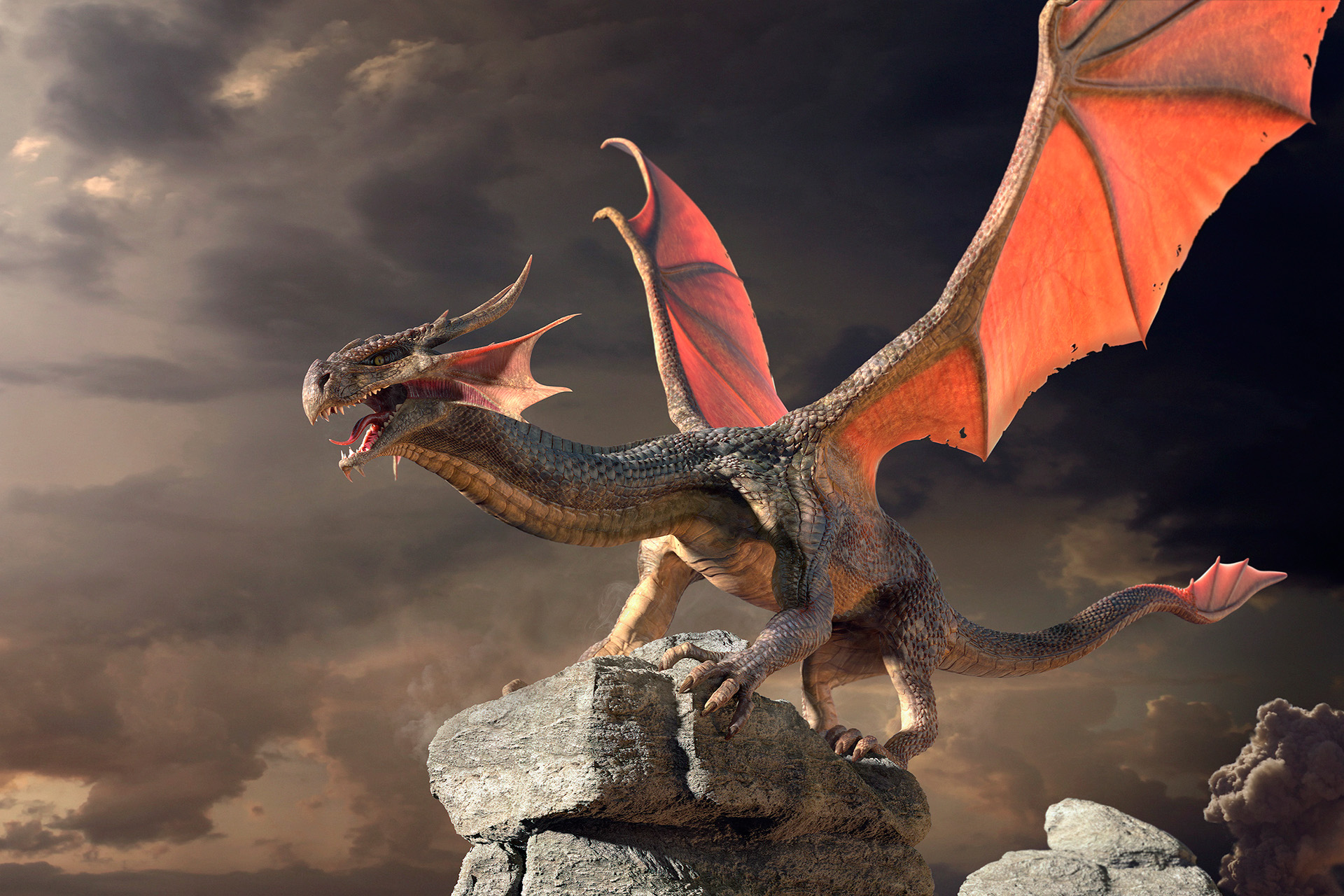 dragon rocks monster dragão pedras monstro medieval escamas Scales 3D personagem Character