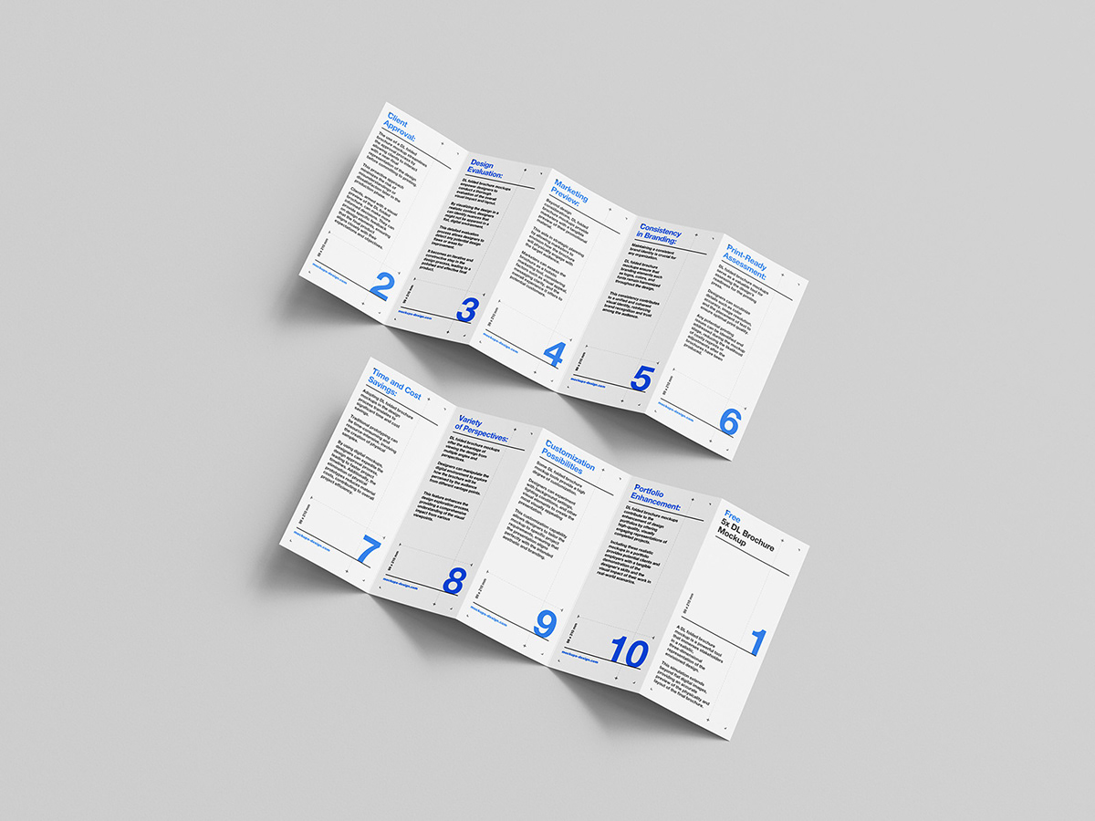 Free five pages DL flyer mockup :: Behance