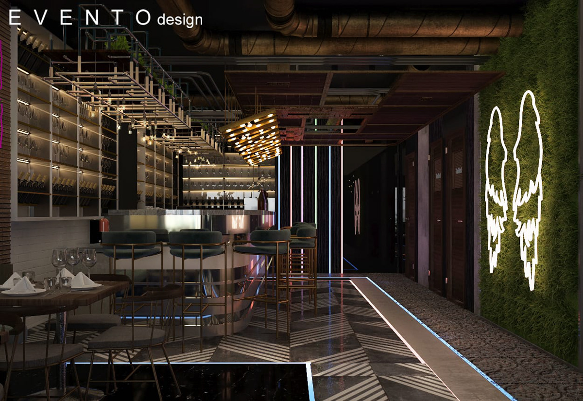 architect bar cafe contemporary creative design designer interior design  mix styles restaurant