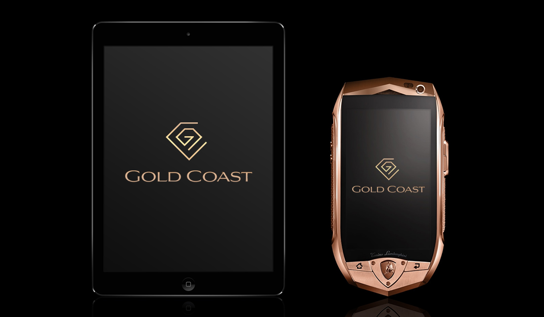 Luxury jewelry gold coast brand logo Logotype presentation