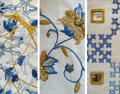 Bleu Kintsugi: A Collection of Indian Embroideries