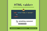 HTML abbr Tag