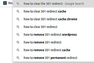 Clear the 301/302 redirection cache (Chrome)