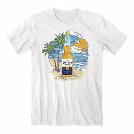 Corona Extra Retro Beach Print T-Shirt