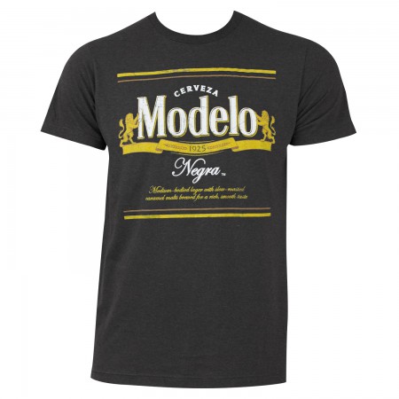 Modelo Negra Gray Men's Beer Logo T-Shirt