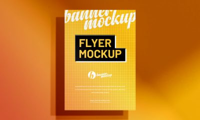 Free Modern Flying Flyer Mockup Design - Mockup Planet