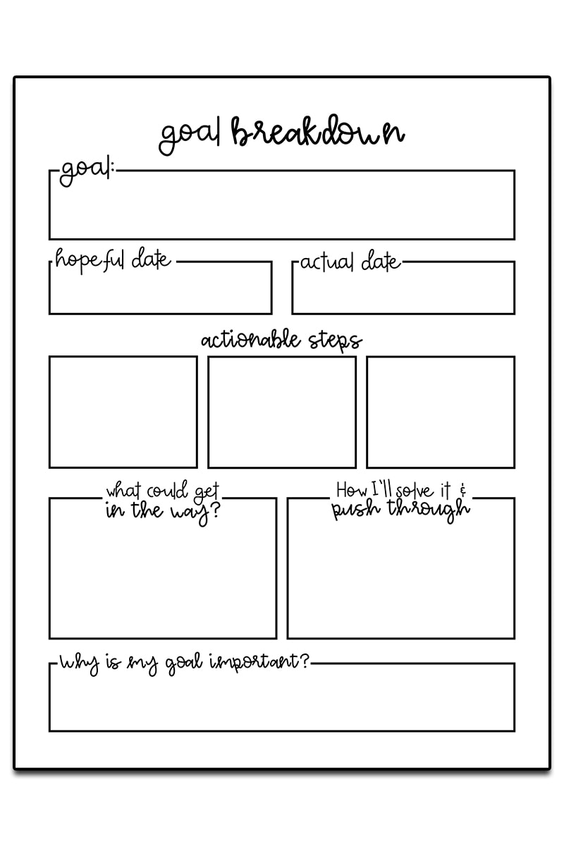 Goal Setting Worksheets - 3 Free Goal Planner Printables