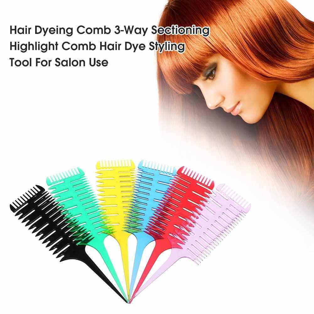 Hair Dyeing Comb 3-Way Sectioning Highlight Comb Professional Weave ...