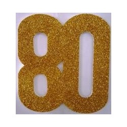 Poly 80th 30cm glitter - gold