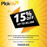 Get 15% off your PickMe rides this festive season at Fashion Bug