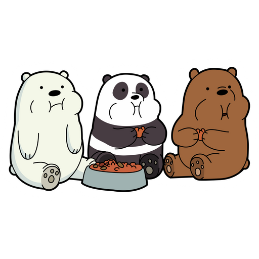 We Bare Bears Eating Sticker